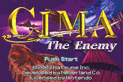 Cima The Enemy title screen for GameBoy Advance
